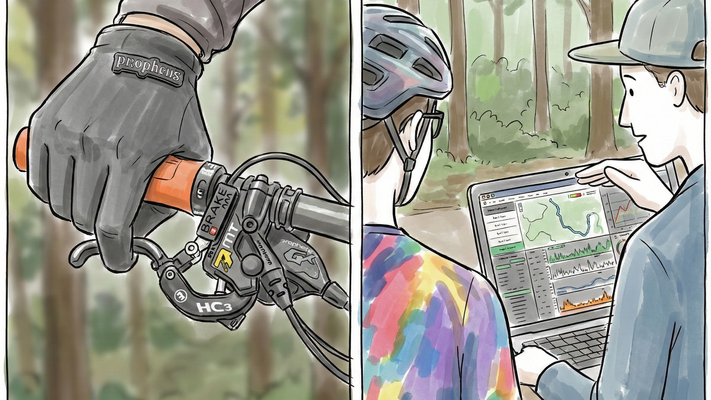 Downhill event detection cartoon